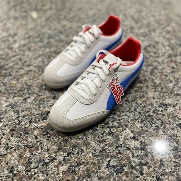 Puma; Las Vegas White and Blue Sneakers with Red Accents; New in box - Picture 2 of 7
